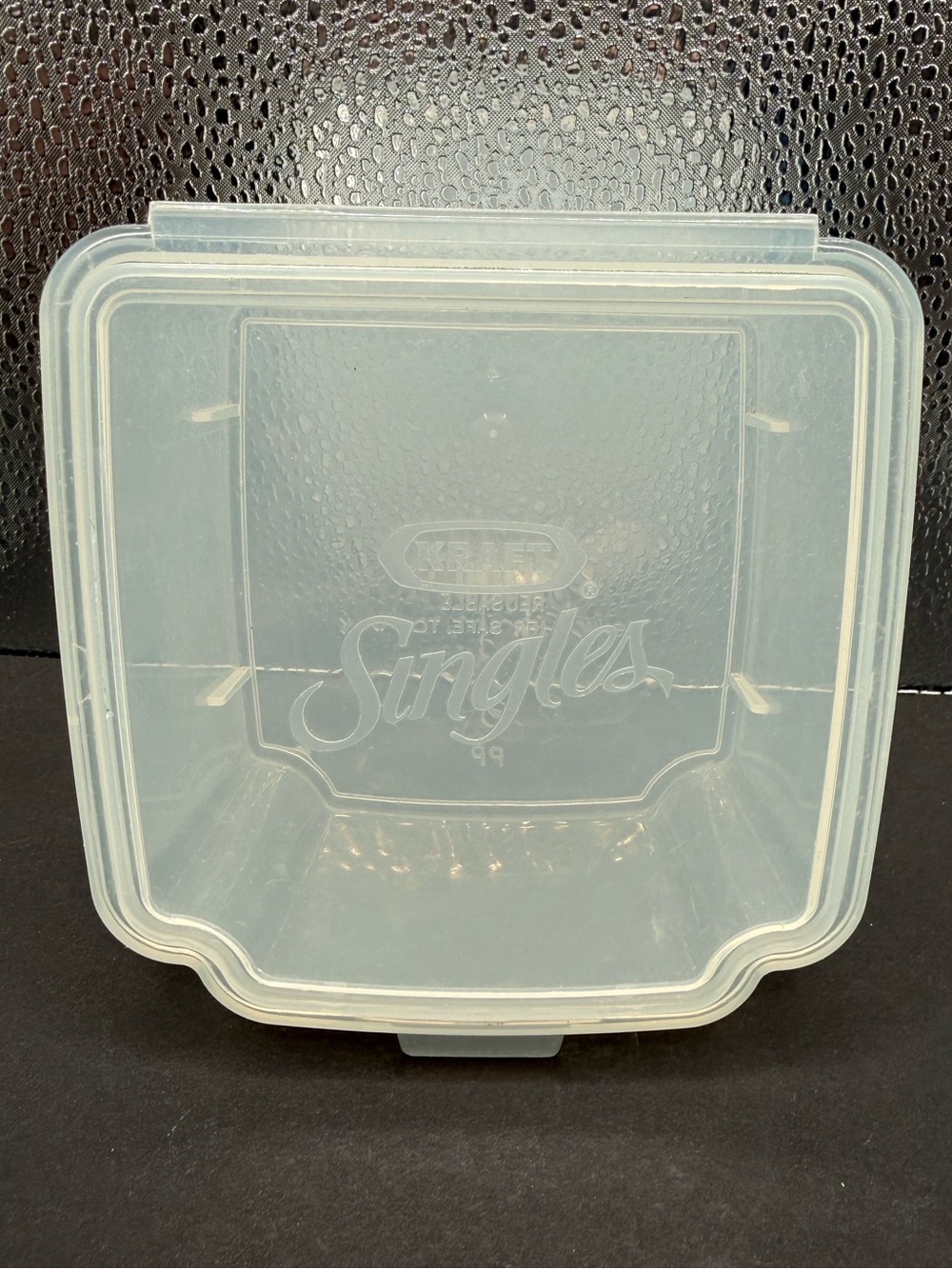 Vintage Kraft Singles Cheese Storage Container Clear Hinged Lid Reusable